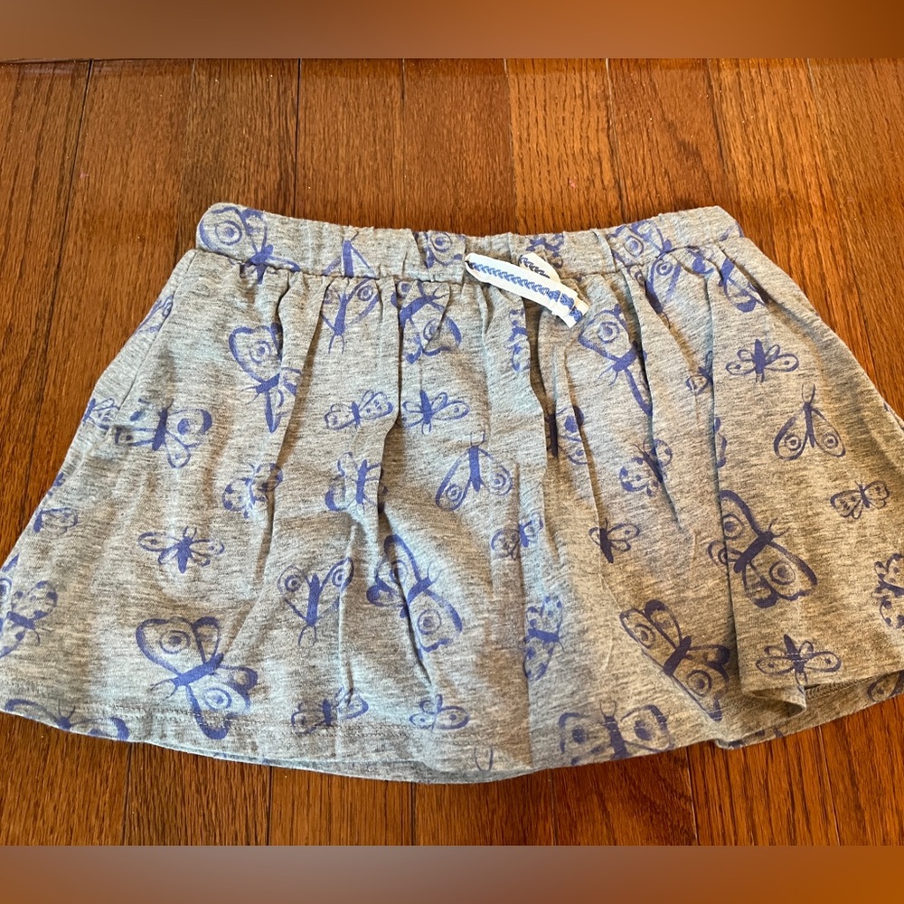 Cat & Jack Girls Skirt Gray Butterflies Small 6/6x